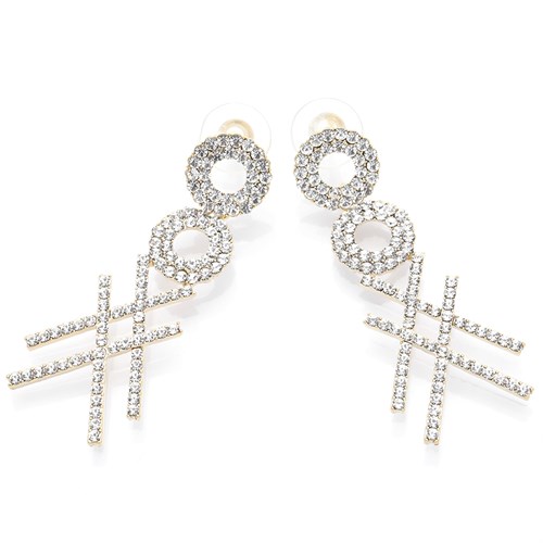 Bông Tai Hợp Kim Nữ Đính Đá AvaJi AVJ.E000285.00 Màu Bạc