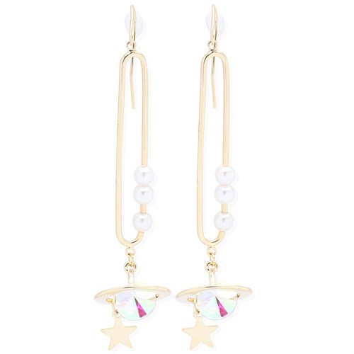 Bông Tai Hợp Kim Nữ Đính Đá AvaJi AVJ.E000287.00 Màu Vàng