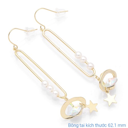 Bông Tai Hợp Kim Nữ Đính Đá AvaJi AVJ.E000287.00 Màu Vàng