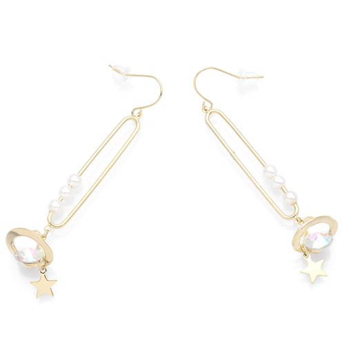 Bông Tai Hợp Kim Nữ Đính Đá AvaJi AVJ.E000287.00 Màu Vàng