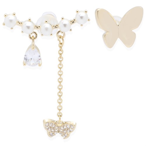 Bông Tai Hợp Kim Nữ Đính Đá AvaJi AVJ.E000295.00 Màu Vàng