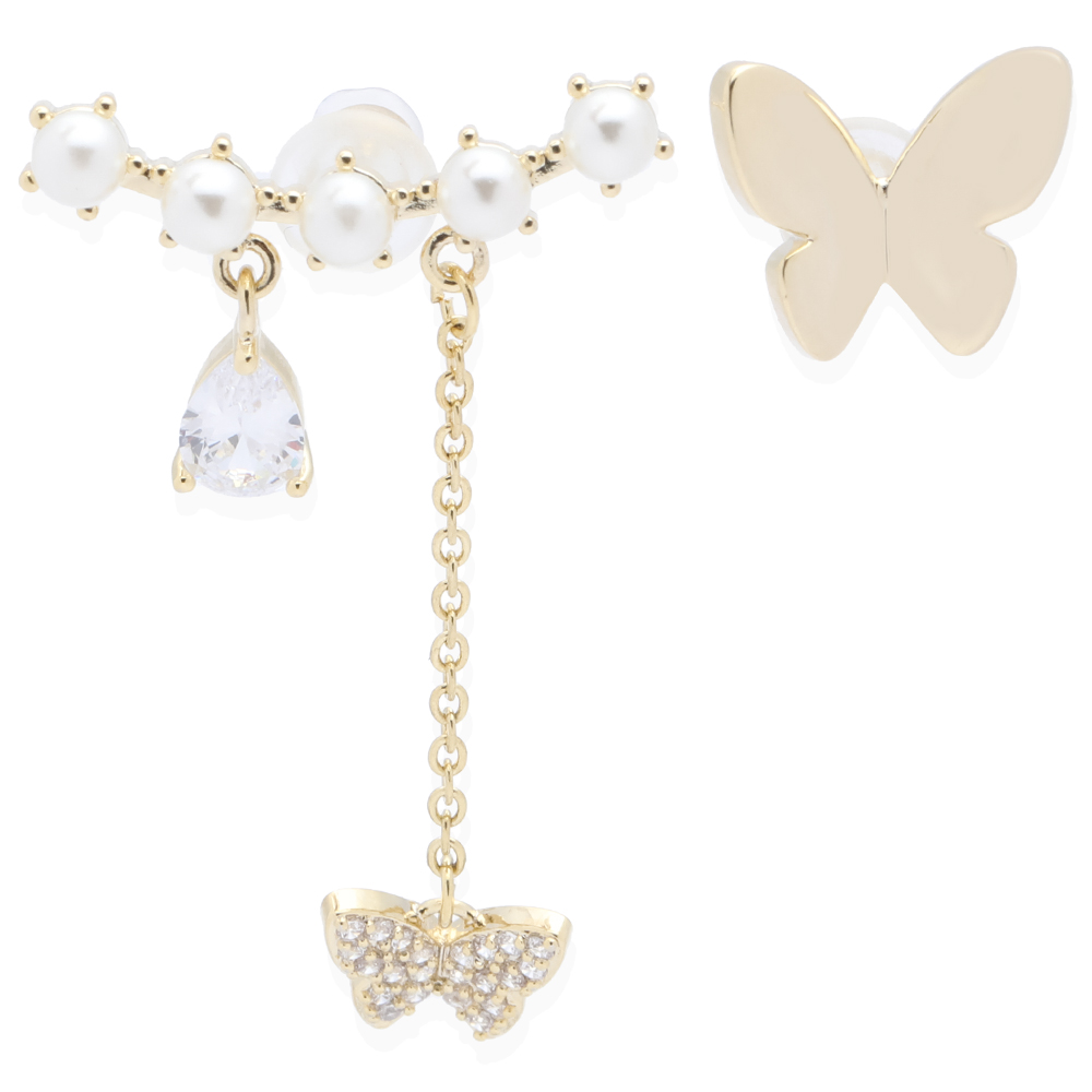 Bông Tai Hợp Kim Nữ Đính Đá AvaJi AVJ.E000295.00 Màu Vàng