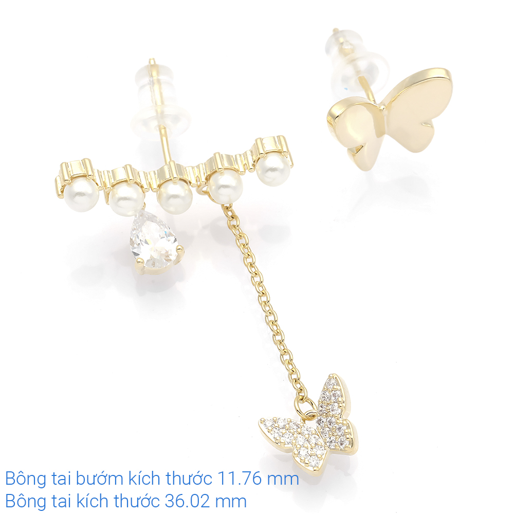Bông Tai Hợp Kim Nữ Đính Đá AvaJi AVJ.E000295.00 Màu Vàng