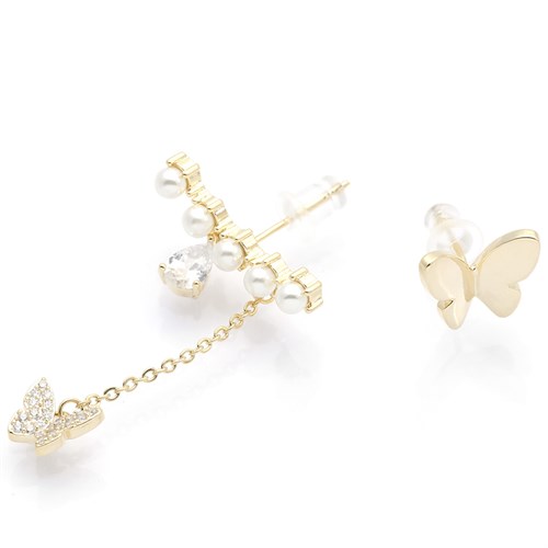 Bông Tai Hợp Kim Nữ Đính Đá AvaJi AVJ.E000295.00 Màu Vàng