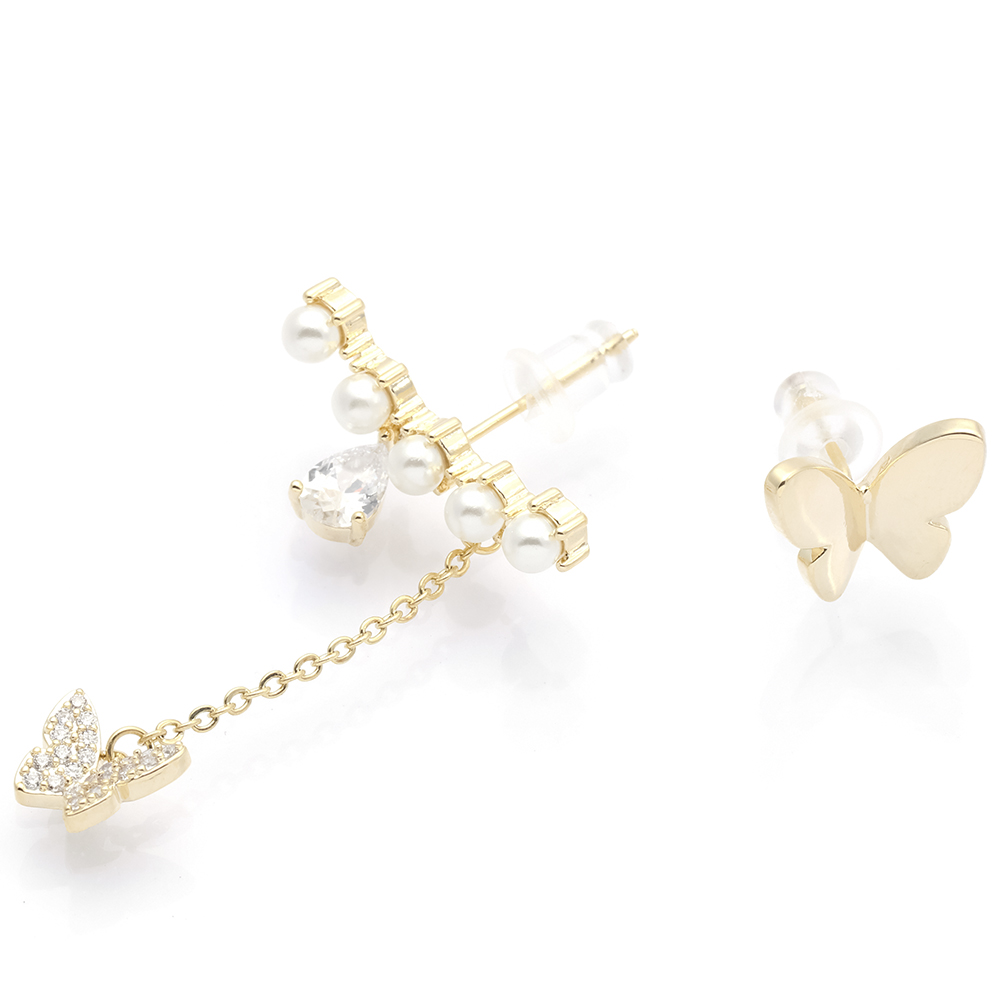 Bông Tai Hợp Kim Nữ Đính Đá AvaJi AVJ.E000295.00 Màu Vàng