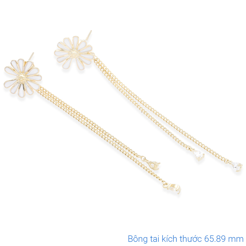 Bông Tai Hợp Kim Nữ Đính Đá AvaJi AVJ.E000306.00 Màu Vàng