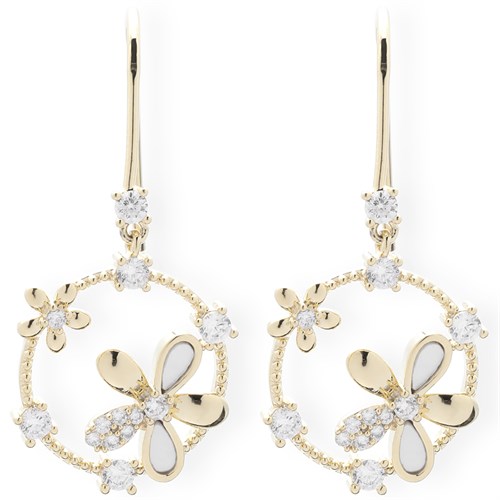 Bông Tai Hợp Kim Nữ Đính Đá AvaJi AVJ.E000309.00 Màu Vàng