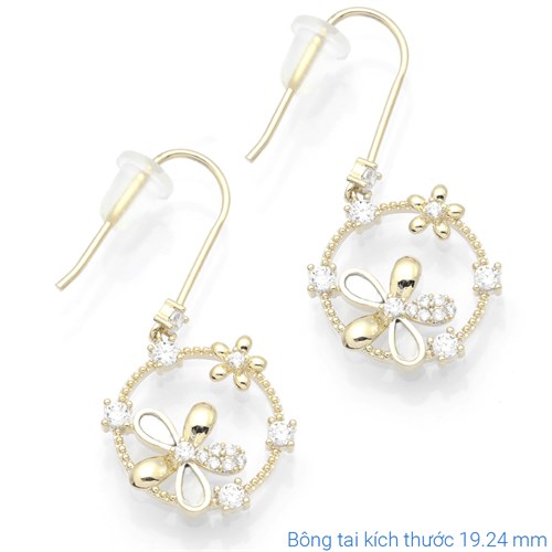 Bông Tai Hợp Kim Nữ Đính Đá AvaJi AVJ.E000309.00 Màu Vàng