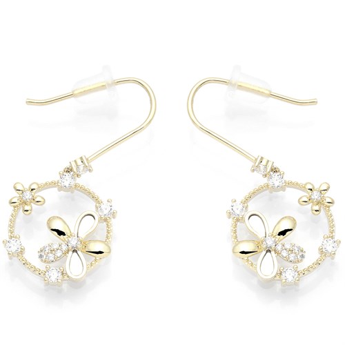 Bông Tai Hợp Kim Nữ Đính Đá AvaJi AVJ.E000309.00 Màu Vàng