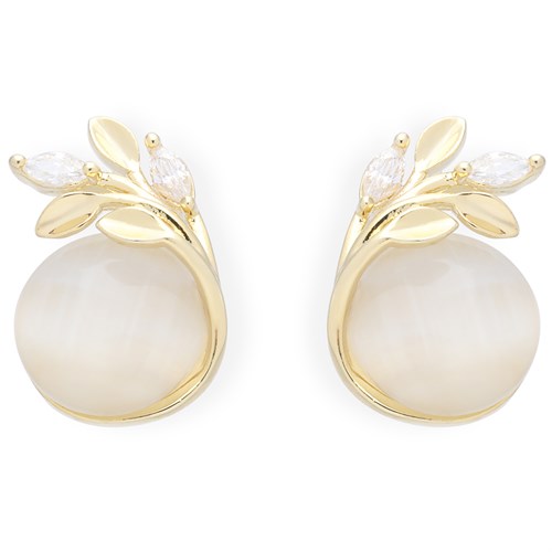 Bông Tai Hợp Kim Nữ Đính Đá AvaJi AVJ.E000314.00 Màu Vàng