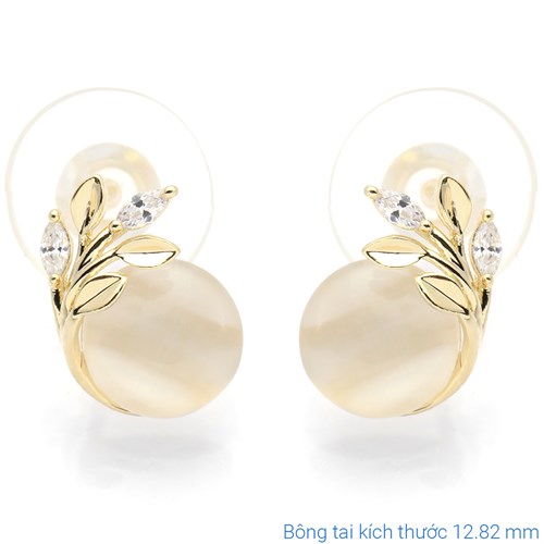 Bông Tai Hợp Kim Nữ Đính Đá AvaJi AVJ.E000314.00 Màu Vàng