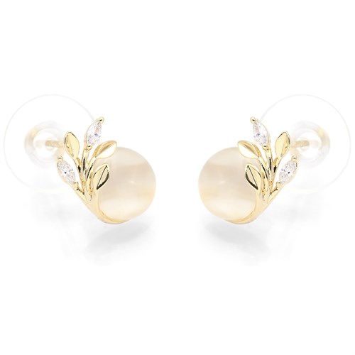 Bông Tai Hợp Kim Nữ Đính Đá AvaJi AVJ.E000314.00 Màu Vàng