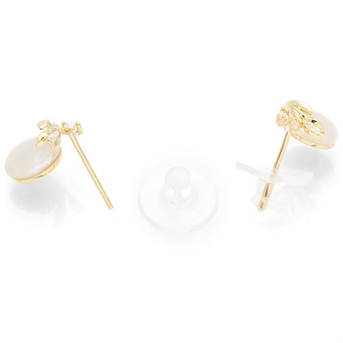 Bông Tai Hợp Kim Nữ Đính Đá AvaJi AVJ.E000314.00 Màu Vàng