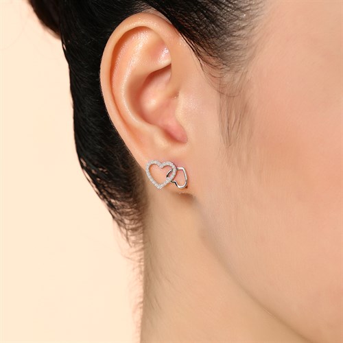 Bông Tai Hợp Kim Nữ Đính Đá AvaJi AVJ.E000315.00 Màu Bạc