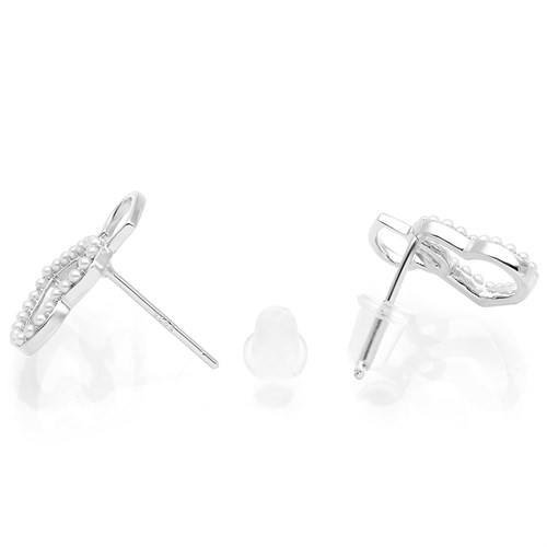 Bông Tai Hợp Kim Nữ Đính Đá AvaJi AVJ.E000315.00 Màu Bạc