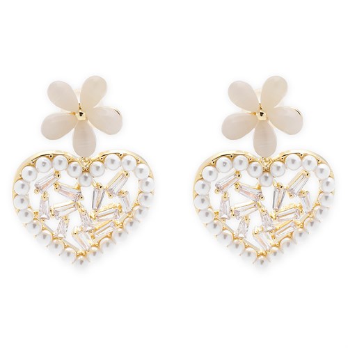 Bông Tai Hợp Kim Nữ Ngọc Trai AvaJi AVJ.E000323.00 Màu Vàng