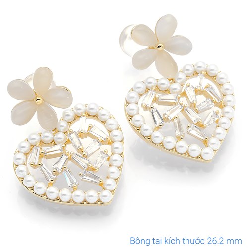 Bông Tai Hợp Kim Nữ Ngọc Trai AvaJi AVJ.E000323.00 Màu Vàng