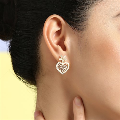 Bông Tai Hợp Kim Nữ Ngọc Trai AvaJi AVJ.E000323.00 Màu Vàng