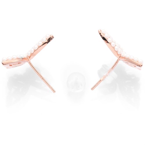 Bông Tai Hợp Kim Nữ Đính Đá AvaJi AVJ.E000330.00 Màu Vàng Hồng