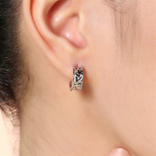 Bông Tai Hợp Kim Nữ Đính Đá AvaJi AVJ.E000337.00 Màu Bạc