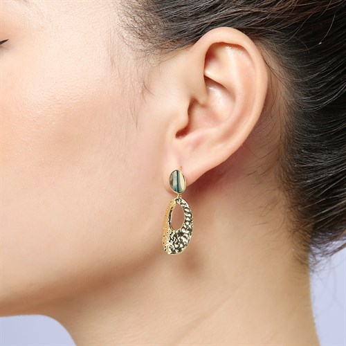 Bông Tai Hợp Kim Nữ Đính Đá AvaJi AVJ.E000344.00 Màu Vàng