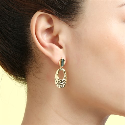 Bông Tai Hợp Kim Nữ Đính Đá AvaJi AVJ.E000344.00 Màu Vàng