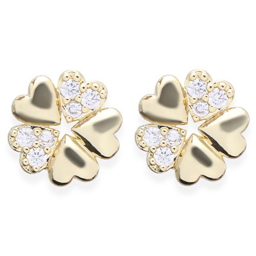 Bông Tai Hợp Kim Nữ Đính Đá AvaJi AVJ.E000349.00 Màu Vàng
