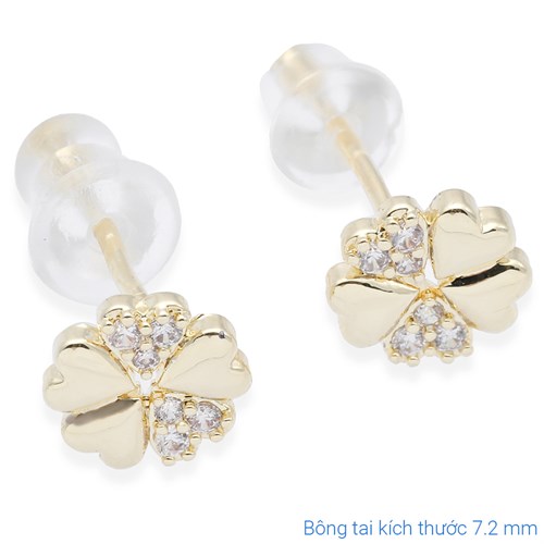 Bông Tai Hợp Kim Nữ Đính Đá AvaJi AVJ.E000349.00 Màu Vàng