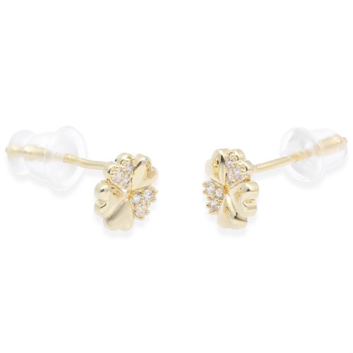 Bông Tai Hợp Kim Nữ Đính Đá AvaJi AVJ.E000349.00 Màu Vàng