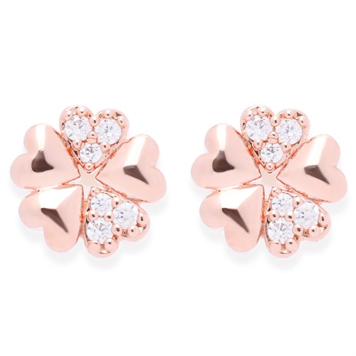 Bông Tai Hợp Kim Nữ Đính Đá AvaJi AVJ.E000350.00 Màu Vàng Hồng