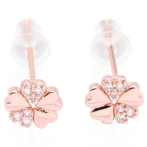 Bông Tai Hợp Kim Nữ Đính Đá AvaJi AVJ.E000350.00 Màu Vàng Hồng