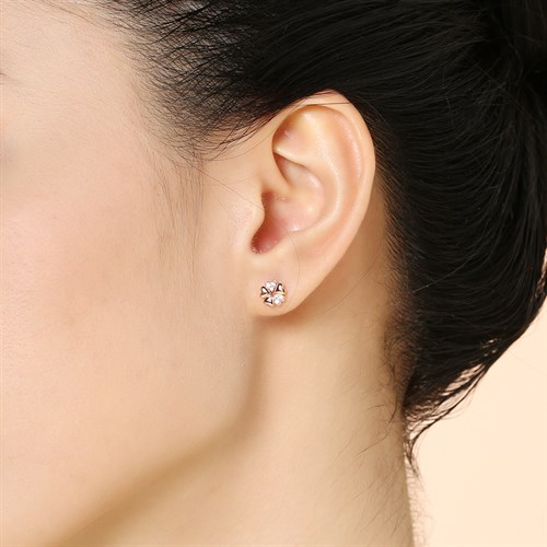 Bông Tai Hợp Kim Nữ Đính Đá AvaJi AVJ.E000350.00 Màu Vàng Hồng