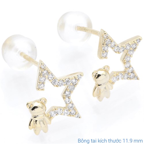 Bông Tai Hợp Kim Nữ Đính Đá AvaJi AVJ.E000352.00 Màu Vàng