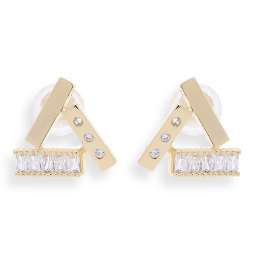 Bông Tai Hợp Kim Nữ Đính Đá AvaJi AVJ.E000355.00 Màu Vàng