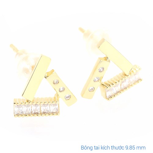 Bông Tai Hợp Kim Nữ Đính Đá AvaJi AVJ.E000355.00 Màu Vàng