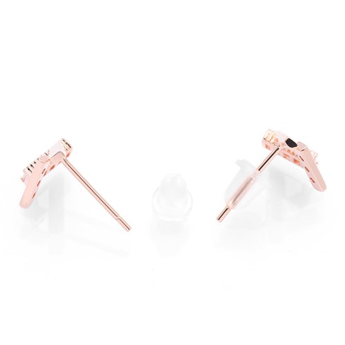 Bông Tai Hợp Kim Nữ Đính Đá AvaJi AVJ.E000356.00 Màu Vàng Hồng