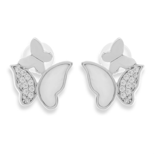 Bông Tai Hợp Kim Nữ Đính Đá AvaJi AVJ.E000363.00 Màu Bạc