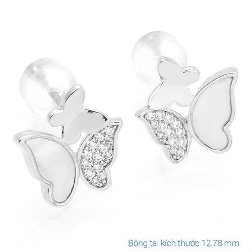 Bông Tai Hợp Kim Nữ Đính Đá AvaJi AVJ.E000363.00 Màu Bạc