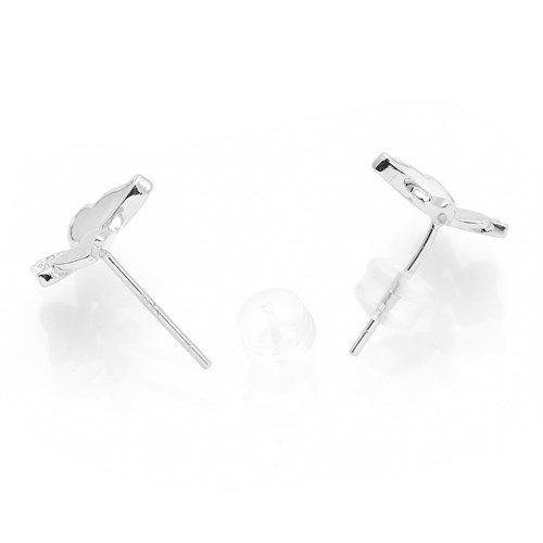 Bông Tai Hợp Kim Nữ Đính Đá AvaJi AVJ.E000363.00 Màu Bạc