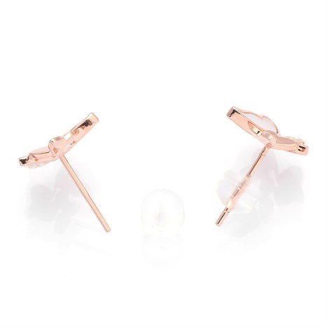 Bông Tai Hợp Kim Nữ Đính Đá AvaJi AVJ.E000365.00 Màu Vàng Hồng