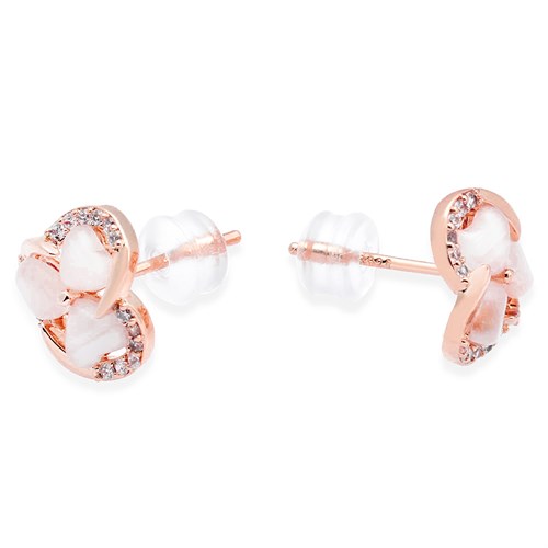 Bông Tai Hợp Kim Nữ Đính Đá AvaJi AVJ.E000368.00 Màu Vàng Hồng