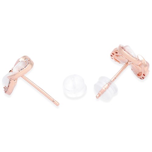 Bông Tai Hợp Kim Nữ Đính Đá AvaJi AVJ.E000368.00 Màu Vàng Hồng