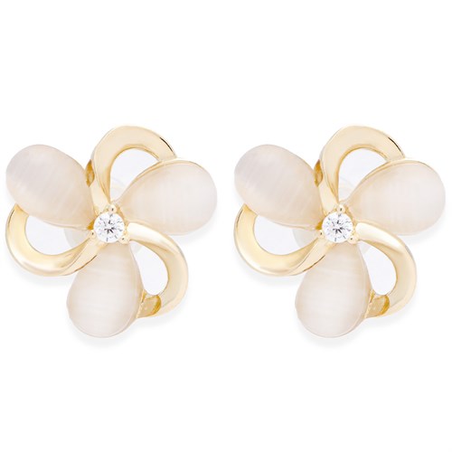 Bông Tai Hợp Kim Nữ Đính Đá AvaJi AVJ.E000370.00 Màu Vàng