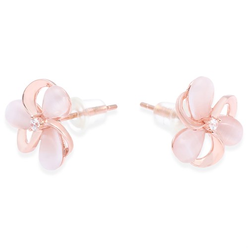 Bông Tai Hợp Kim Nữ Đính Đá AvaJi AVJ.E000371.00 Màu Vàng Hồng