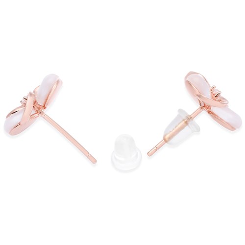 Bông Tai Hợp Kim Nữ Đính Đá AvaJi AVJ.E000371.00 Màu Vàng Hồng