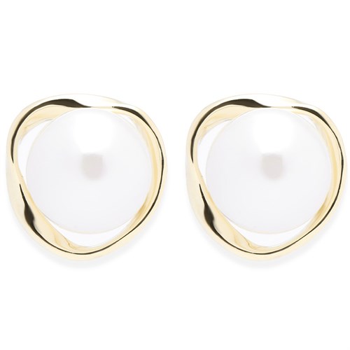 Bông Tai Hợp Kim Nữ Ngọc Trai AvaJi AVJ.E000375.00 Màu Vàng