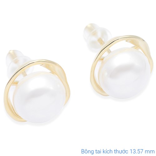 Bông Tai Hợp Kim Nữ Ngọc Trai AvaJi AVJ.E000375.00 Màu Vàng