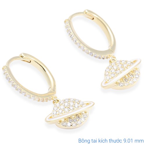 Bông Tai Hợp Kim Nữ Đính Đá AvaJi AVJ.E000382.00 Màu Vàng