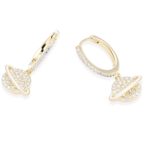 Bông Tai Hợp Kim Nữ Đính Đá AvaJi AVJ.E000382.00 Màu Vàng
