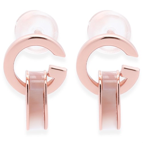 Bông Tai Hợp Kim Nữ Đính Đá AvaJi AVJ.E000391.00 Màu Vàng Hồng